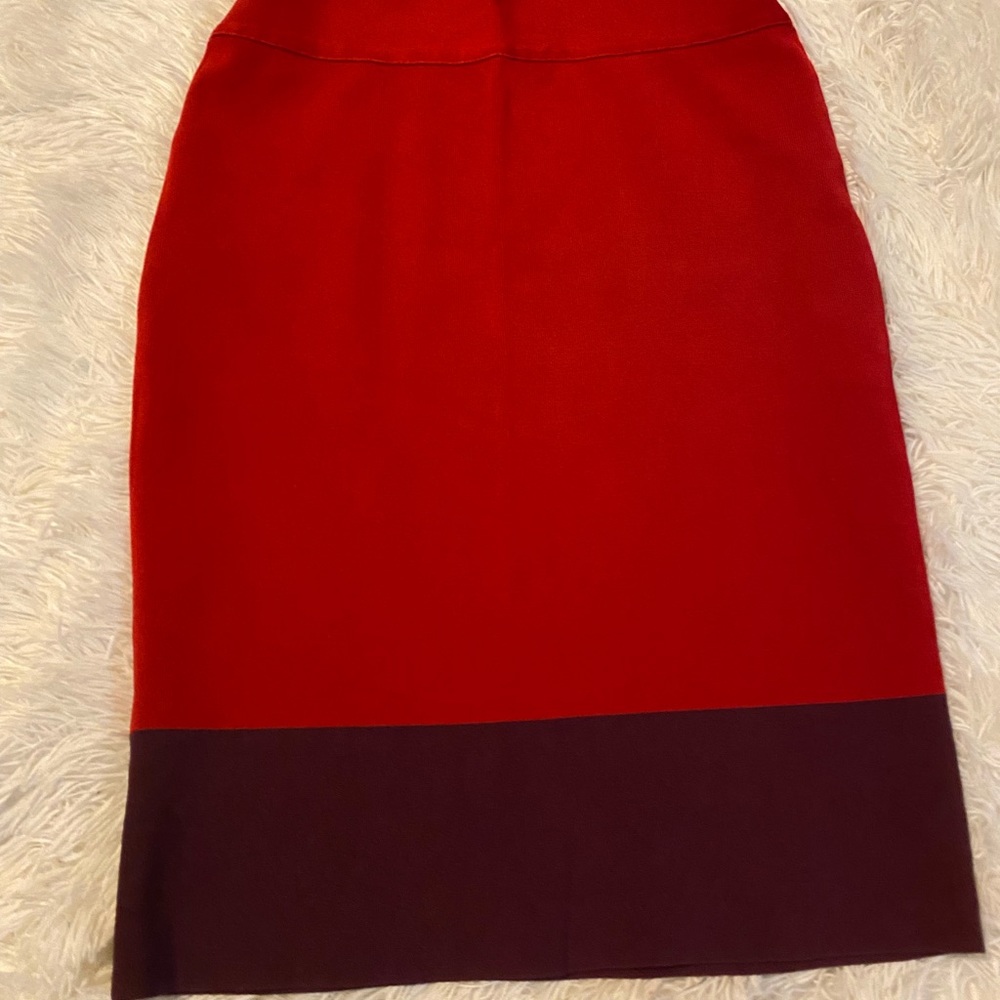 Express red purple color block skirt!!